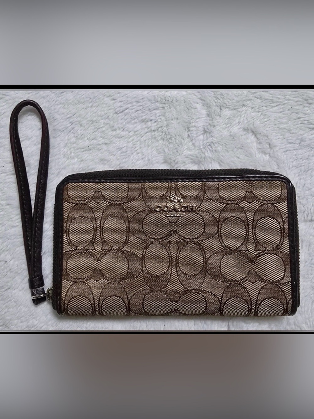 Coach Brown and Tan Wristlet  EUC